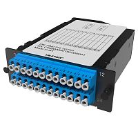 Претерминированная кассета 24ОВ 09/125 OS2, 2xMTP(12)f/12xLC-UPC Duplex, 1 HU DKC