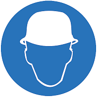 Знак M 02 "Работать в защитной каске (шлеме)" ф200 мм, пленка самоклеящаяся ГОСТ Р 12,4,026-2001 EKF