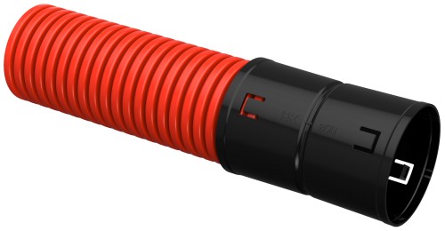 Труба гофрированная двустенная ПНД d=90мм красная (100м) IEK
