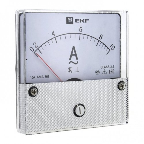 Амперметр AMA-801 аналоговый на панель (80х80) круглый вырез 400А трансф, подкл, EKF