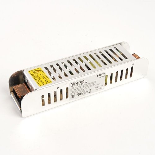Блок питания для светодиодной ленты 60W 12V (драйвер), LB009 Feron