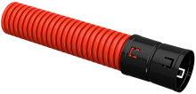 Труба гофрированная двустенная ПНД d=63мм красная (50м) IEK