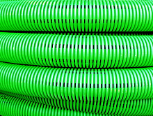 Двустенная труба ПНД гибкая дренажная д.90мм, SN8, перфорация 360 град.,в бухте 50м, цвет зеленый DKC