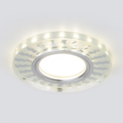 Встраиваемый точечный светильник со св/д подсветкой 1*G5.3 4200К белый, зеркальный IP20 (a047761) Elektrostandard