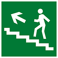 Знак эвакуационный E 16 "Направление к эвакуационному выходу по лестнице вверх" 200х200 мм, пластик ГОСТ Р 12,4,026-2001 EKF