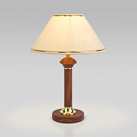 Классическая настольная лампа 1*E27 40Вт золотой, орех IP20 Lorenzo (60019/1 орех) Eurosvet