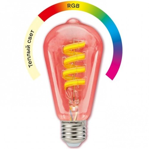 Умная филаментная RGB лампа E27 ST64 фото 2
