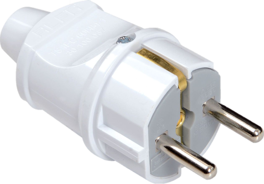 Вилка с з/к евро прямая (75/300) белый Альфа