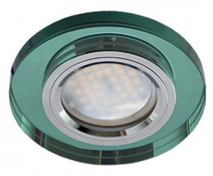 Св-к MR16 GU5.3 DL1650 стекло круг изумруд/хром 25x95 Ecola
