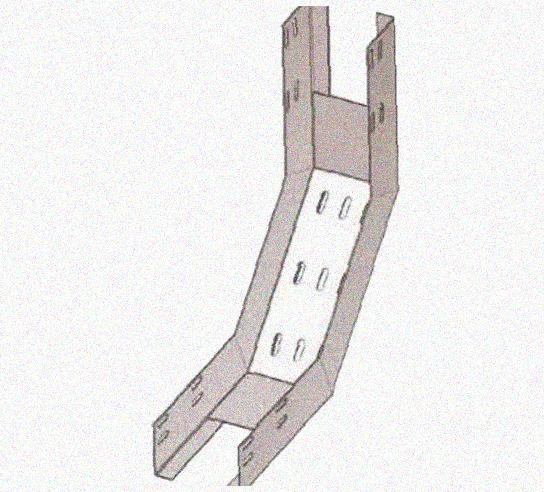 Лоток перфорированный КП 200х50-90 УТ1,5 для поворота трассы вверх на 90, горячее цинкование, S1,0