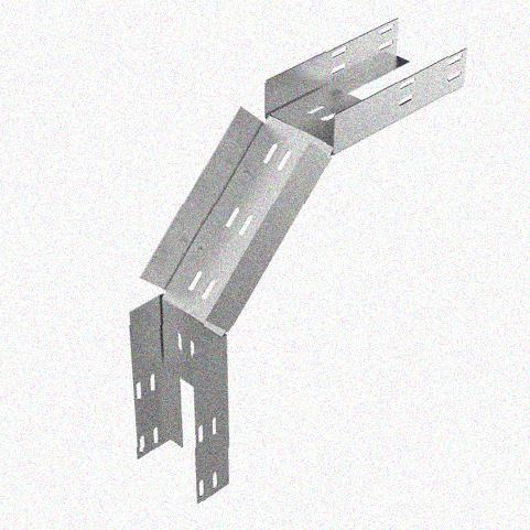 Лоток перфорированный КС 75х50-90 УХЛ1 для поворота трассы вниз на 90, оцинкованный лист S1,5