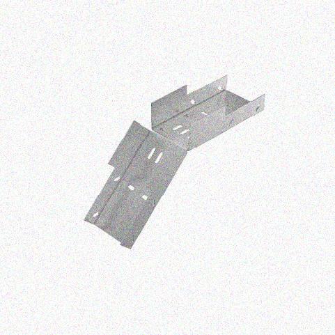 Лоток замковый перфорированный КСЗ 100х100-45 (Rп300) УХЛ1 для поворота трассы вниз на 45, радиус поворота трассы 300 мм, горячее цинкование, S1,5