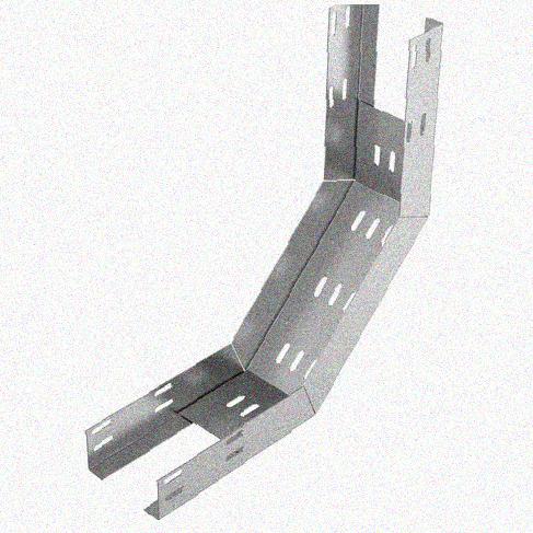 Лоток перфорированный КП 300х100-90 УТ1,5 для поворота трассы вверх на 90, оцинкованный лист S1,0