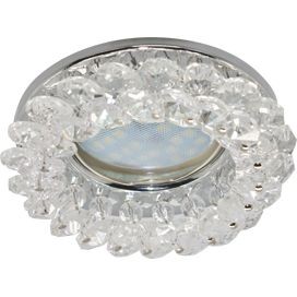 Светильник светодиодный встраиваемый CD4141 MR16 GU5.3 круглый с хрусталиками прозрачный/хром Ecola