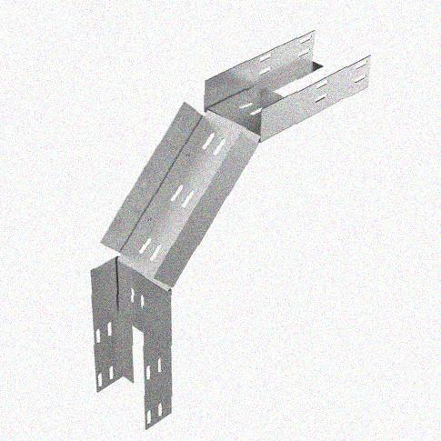 Лоток замковый перфорированный КСЗ 600х80-90 УХЛ1 для поворота трассы вниз на 90, горячее цинкование, S1,5