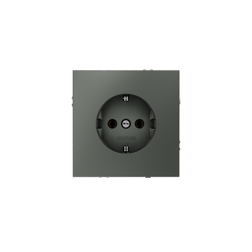 Розетка встраиваемая Voltum S70 с заземлением 16А, (титан) Розетка встраиваемая Voltum S70 с заземлением 16А, (титан)