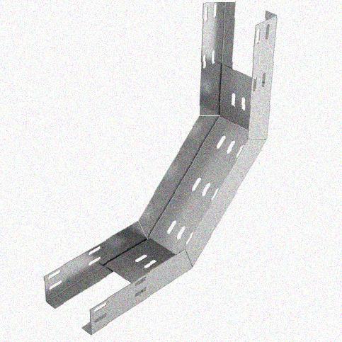 Лоток перфорированный КП 600х65-90 УХЛ2,5 для поворота трассы вверх на 90, оцинкованный лист S1,5