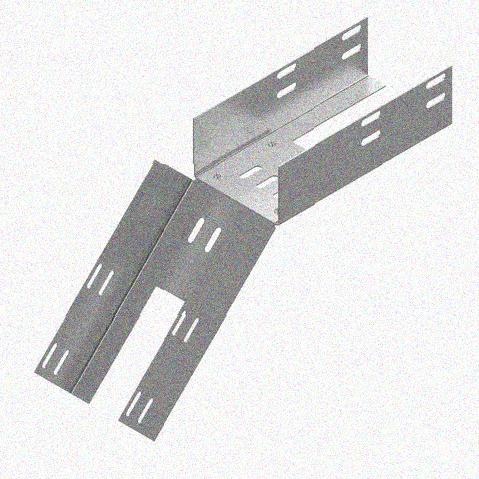 Лоток перфорированный КС 150х65-45 УТ1,5 для поворота трассы вниз на 45, горячее цинкование, S1,5