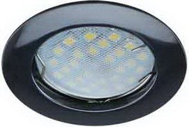 Светильник встраиваемый MR16 GU5.3 литой черный хром DL100 Ecola