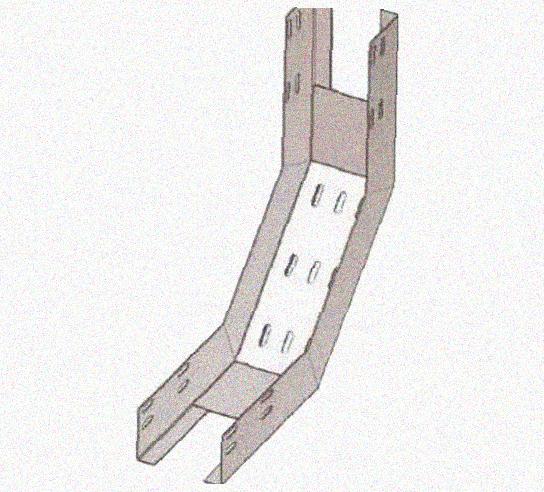 Лоток перфорированный КП 500х100-90 УХЛ1 для поворота трассы вверх на 90, горячее цинкование, S1,5