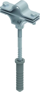 Держатель молниеприемного стержня Д-16 мм c дюбелем L-100, нерж. AISI 304 Ostec