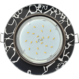 Светильник встраиваемый GX53 Н4 5310 Стекло Круг хром-хром на черном 38x126