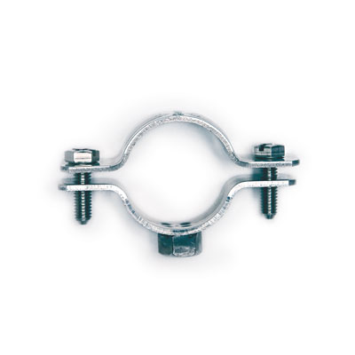 Хомут стальной 1"1/2 (44-50 мм) с приварной гайкой М8, оцинкованный DKC