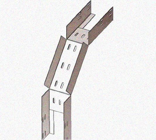 Лоток перфорированный КС 150х150-90 УХЛ1 для поворота трассы вниз на 90, горячее цинкование S1,5