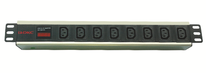 Блок распределения питания (PDU) 19" 10A с индикацией, Вых:8 C13,Вх: C14 DKC Блок распределения питания (PDU) 19" 10A с индикацией, Вых:8 C13,Вх: C14 DKC
