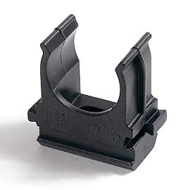 Крепёж-клипса для труб Полистирол черная d20 мм в малой упаковке (10шт/1000шт уп/кор) Промрукав