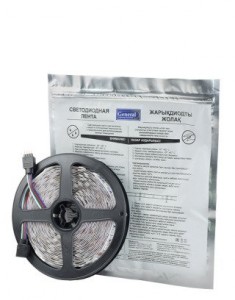 Лента св/д  12V 14.4W/m 60led/m IP65 RGB гермет 5м  General