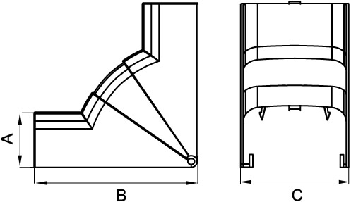 Угол внутренний 90х50 мм, изменяемый (70-120°), цвет серый металлик DKC