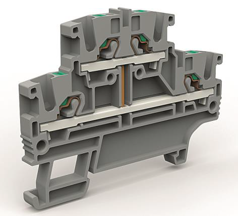 Двухярусная клемма с объединенными ярусами на 2,5 кв.мм DKC
