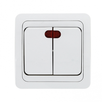 Лондон Выключатель СУ 2 кл. с индикатором 10А белый IP20 EKF