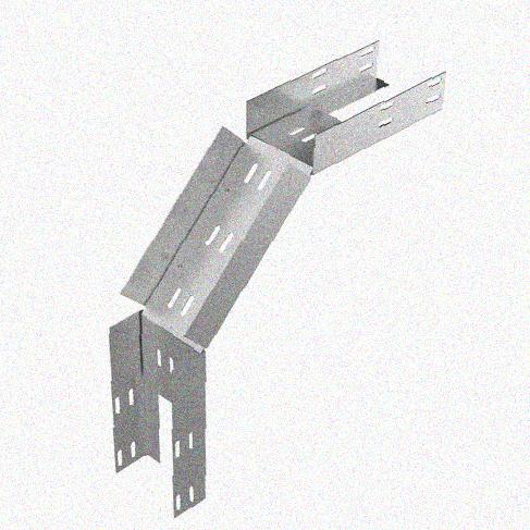 Лоток перфорированный КС 100х80-90 УХЛ1 для поворота трассы вниз на 90, горячее цинкование, S1,5