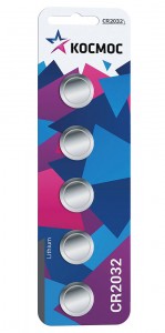Элемент питания CR2032 BL5 Космос