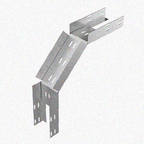 Лоток перфорированный КС 75х65-90 УТ1,5 для поворота трассы вниз на 90, оцинкованный лист S1,5