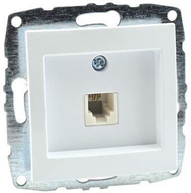 Despina/Larissa Механизм розетки без лицевой панели СУ телеф. 1 мест . Белый IP20 Mono