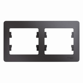 GLOSSA  Рамка горизонтальная 2-м . графит IP20 Schneider Electric
