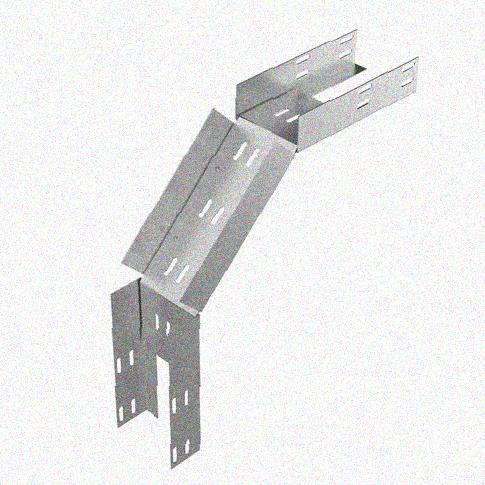 Лоток замковый перфорированный КСЗ 200х65-90 УТ1,5 для поворота трассы вниз на 90, горячее цинкование, S1,5