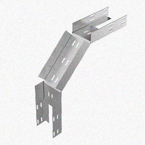 Лоток перфорированный КС 400х65-90 УХЛ1 для поворота трассы вниз на 90, оцинкованный лист S1,0