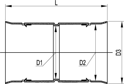 Муфта для двустенных-дренажных труб, 90мм DKC