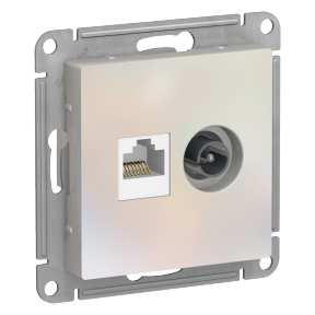 ATLASDESIGN Механизм розетки без лицевой панели СУ TV + RJ45 кат.5E . жемчуг IP20 Schneider Electric