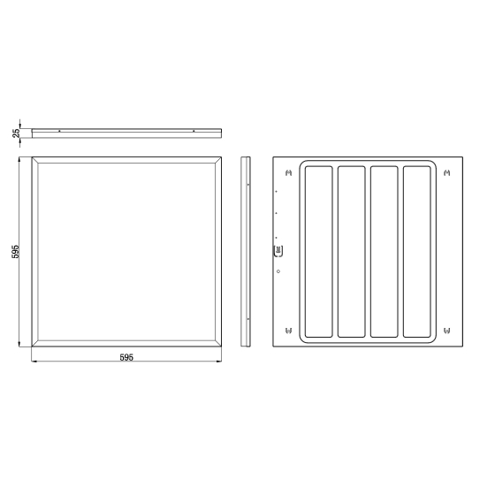 Светильник светодиодный ДВО/ДПО SPO-1-40-6K-M с равномерной засветкой 595x595x25 40Вт 4200Лм 6000К мат ЭРА