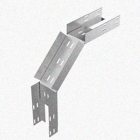 Лоток перфорированный КС 100х100-90 УТ1,5 для поворота трассы вниз на 90, горячее цинкование S1,5