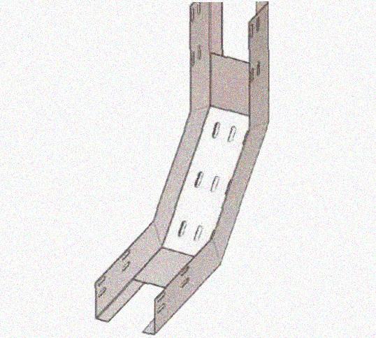Лоток перфорированный КП 300х100-90 УХЛ1 для поворота трассы вверх на 90, оцинкованный лист S1,5