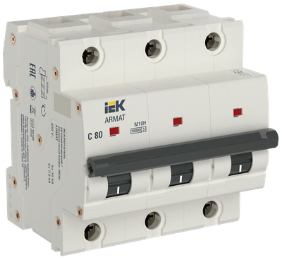 Выключатель автоматический ВА МОД M10N 3П С 80А ARMAT IEK