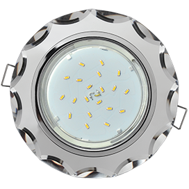 Св-к GX53 H4 стекло круг с вогнутыми гранями хром-хром 38x126 Ecola