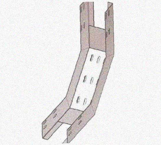 Лоток перфорированный КП 100х50-90 УТ1,5 для поворота трассы вверх на 90, оцинкованный лист, S0,9