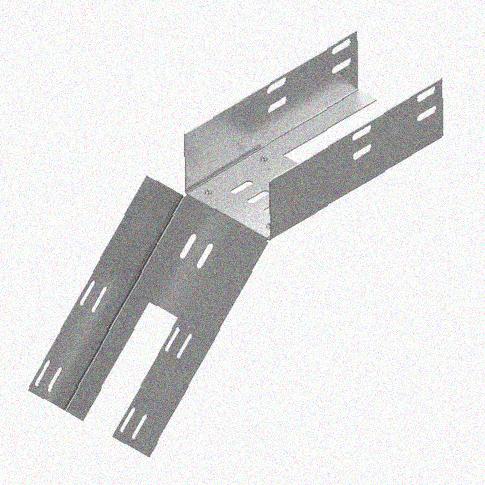 Лоток перфорированный КС 150х50-45 УХЛ1 для поворота трассы вниз на 45, оцинкованный лист S0,8